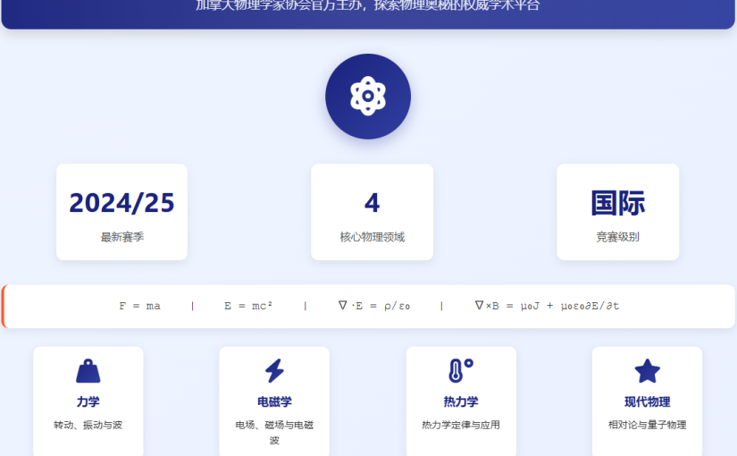 探索物理奥秘：CAP加拿大物理竞赛最新动态与参赛指南